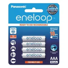 PANASONIC - Pilas Recargable Eneloop AAA 800 Mah 4 Unidades