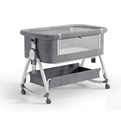 GOLDEN BABY'S - Cuna Colecho con Cesta Mosquitero Cambiador Colchon Gris