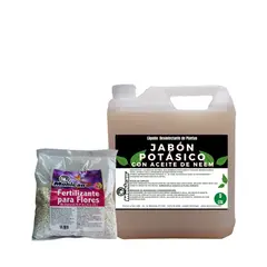 MOHICAN - PROMO JABÓN POTÁSICO NEEM 5L + FERTILIZANTE FLORES 1 KG