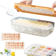 GENERICO - Cubetera Hielo 2 en 1 Contenedor Con 2 Bandejas Para Hielo