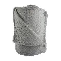 ANDES - FRAZADA JACQUARD FLANNEL GRIS 15 PLAZA