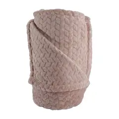 ANDES - FRAZADA JACQUARD FLANNEL ROSA 15 PLAZA