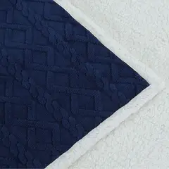 ANDES - FRAZADA JACQUARD SHERPA AZUL 15 PLAZA
