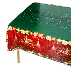 GENERICO - MANTEL PLASTICO 137X274CM MERRY CHRISTMAS X1UNI NAVIDAD