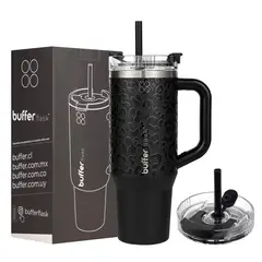 BUFFER FLASK - Vaso Termico Vaso Mug Termo Buffer 1,2L Acero Inox Frio y Calor - Negro
