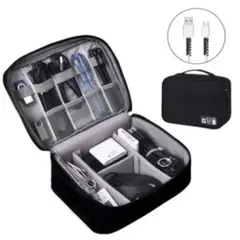 GENERICO - Bolso Organizador De Cables Y Accesorios Usb Viajero Negro