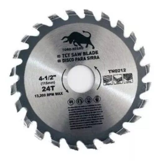 Disco Sierra Circular 115mm 4 1/2 Pulgada 24 Dientes 12500rpm