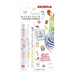 ZEBRA - Set 3 Marcadores Doble Punta Creativo Mildliner Pet It
