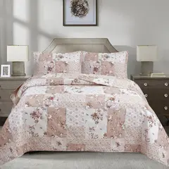 ANDES - QUILT ESTAMPADO KING PATCHWORK BEIGE