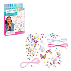 MAKE IT REAL - Set de manualidades pulseras arcoíris 5 piezas