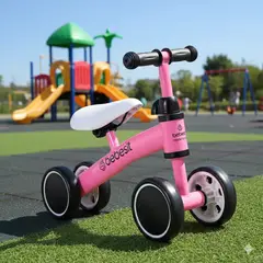 BEBESIT - Triciclo Correpasillos Aprendizaje 4 Ruedas XT02 Rosa