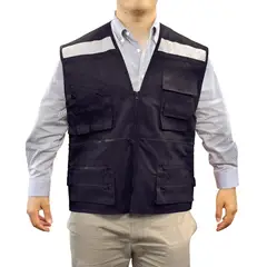 ALASKA - Chaleco Geólogo Poplin con Cinta Azul