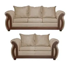 RUZAM MOBEL - JUEGO DE LIVING 3-2 ISIDORA BEIGE LINO