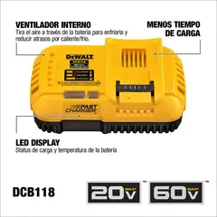 DEWALT - Cargador Flexvolt Litio Ion 20v-60v Dcb118-b2