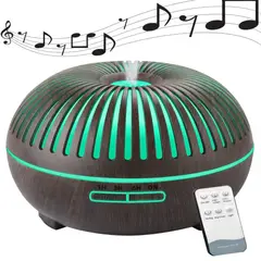 GENERICO - Humidificador Difusor Parlante Bluetooth y Control Remoto 300ml Dark