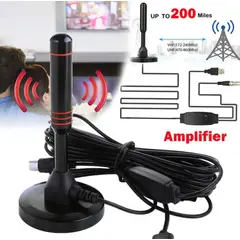 GENERICO - Antena Tv Digital HD Señal Abierta Interior Exterior Amplificador