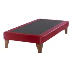 IMPORTCLICK - Base Cama Europea 1 Plaza 90x190 CM Burdeo Felpa - Burdeos