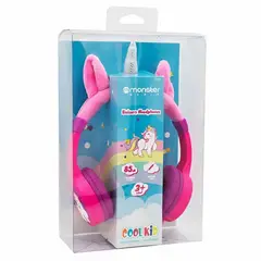 MONSTER - Audifonos Over Ear para Niños Audio CoolKid Unicorn Rosado
