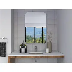 FMFURNITURE - Espejo Rectangular con Bordes Redondeados 60x90x1.9 cm