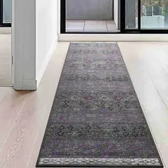 MROTTO - Alfombra de Pasillo 60 x 305 cm Antideslizante Gris Con Goma
