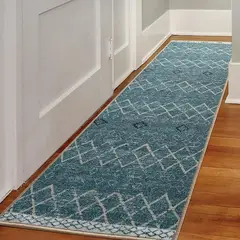 MROTTO - Antideslizante Alfombra de Pasillo 60 x 550 cm Celeste