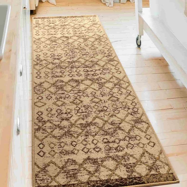 MROTTO Alfombra de Pasillo 60 x 305 cm Antideslizante Cafe Con Goma