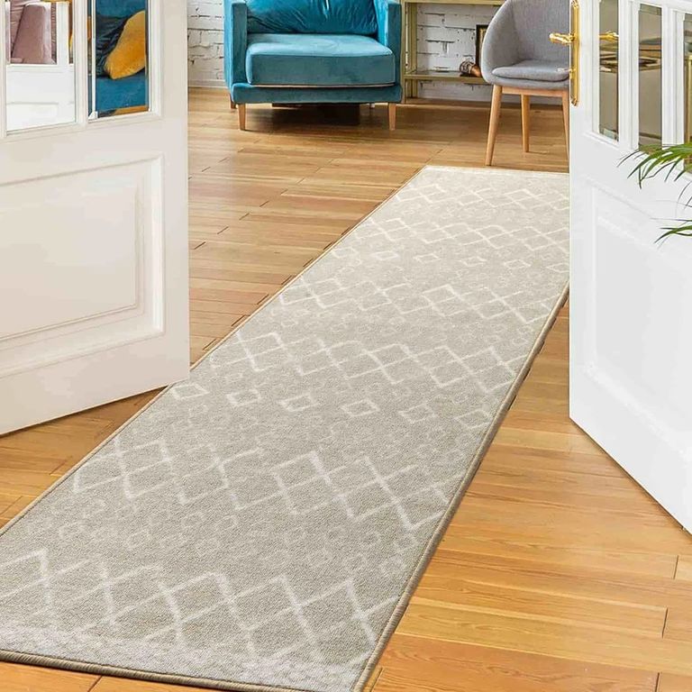 MROTTO Alfombra de Pasillo 60 x 305 cm Antideslizante Beige Con Goma