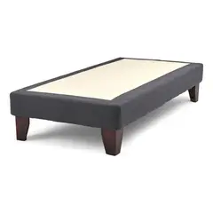 IMPORTCLICK - Base Cama Europea 1 Plaza 90x190 CM Gris Lino - Negro Grafito