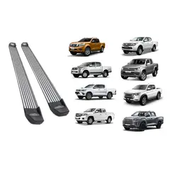 GENERICO - Pisaderas Aluminio Con Luz Hilux L200 Jac T8 Maxus T60 y mas