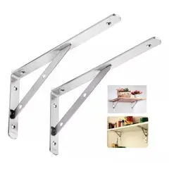 GENERICO - Soporte Escuadra Repisa Colgador 20 cm 1 Par Inoxidable