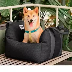 GENERICO - Asiento de auto para perro pequeño premium lavable negro