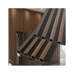 GENERICO - WPC Wall Panel Interior Clásico 10 piezas - Fondo Negro Café