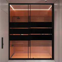 JOYTEK - Mampara con Diseño Ajustable Negra con Diseño 120-135x185cm
