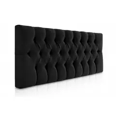 MUEBLES HVM - Respaldo Capitone Antonia HVM FULL Negro Felpa