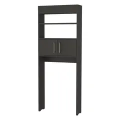 FMFURNITURE - Optimizador De Baño Con 2 Puertas - Negro 160x62.4x20.3 cm