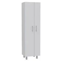 FMFURNITURE - Mueble De Aseo 2 Puertas Blanco 89.5x180.6x51.5 cm