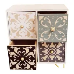 GENERICO - Organizador Madera 4 Cajones Entramado 22x12x26cm.