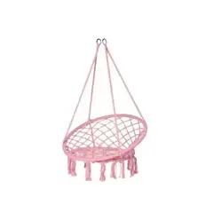 GENERICO - Silla hamaca colgante para terraza o jardín color rosado