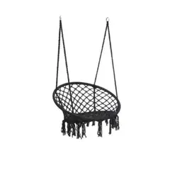GENERICO - Silla hamaca colgante para terraza o jardín color negro