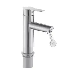 TAUMM - Monomando Lavatorio Lavamanos Modern Inox Plateado