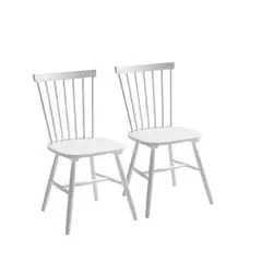 HABITA2 CHILE - Pack 2 Silla de Comedor Windsor de Madera Blanco