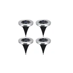 GENERICO - Set 4 Focos Led 8 Colores Carga Solar Para Jardín Con Estaca