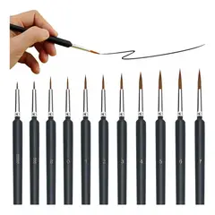 KUANGYE - Conjunto De 10 Pinceles Punta Fina Para Modelismo