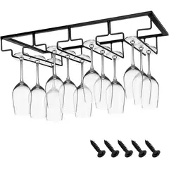 KUANGYE - Colgador De Copas Metal Cromado Bar Premium Organización