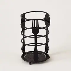 REGALITOLINDO CL - Soporte Metal para Cubiertos 16x10 cms Black