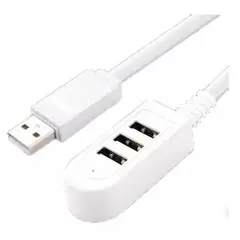 GENERICO - Splitter Hub Usb X3 Alargador Zapatilla Usb 2.4a 1.20 Mts
