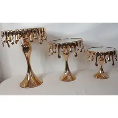 GENERICO - Set 3 Porta Tortas Dorado