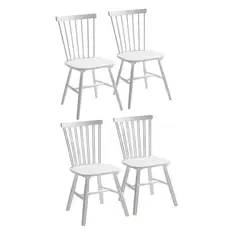 HABITA2 CHILE - Pack 4 Silla de Comedor Windsor de Madera Blanco