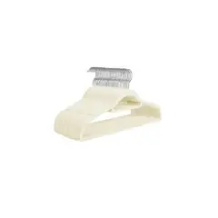 GENERICO - Set de 50 ganchos colgadores de ropa terciopelo blanco