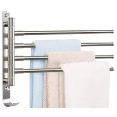 KUANGYE - Colgador De Toalla Acero Inoxidable 4 Brazos 180 Grados Baño